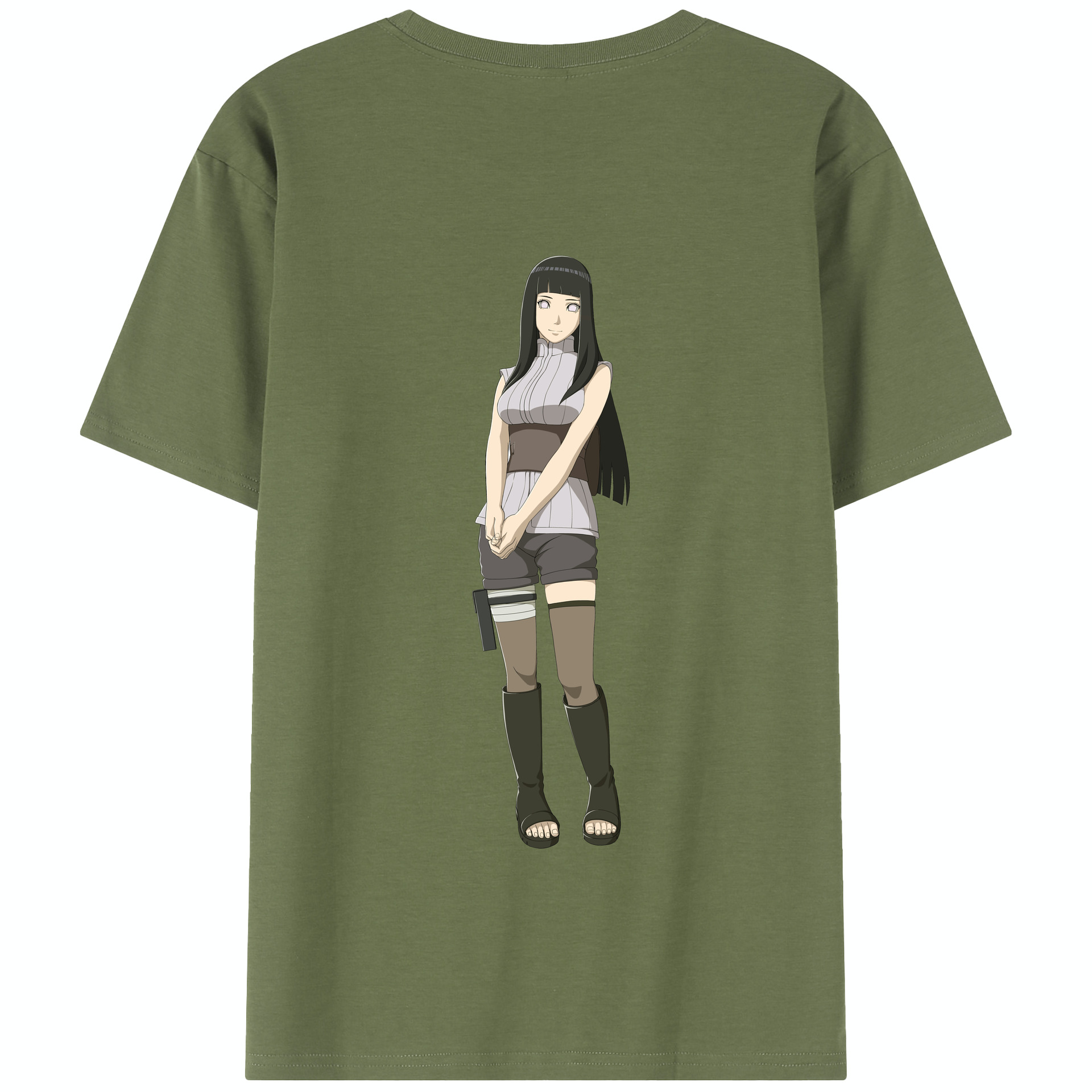 （画像用） NARUTO -ナルト- 日向ヒナタ Hyūga Hinata 綿100％半袖Tシャツ（背面プリント）